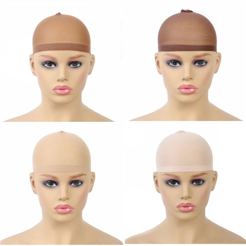 12 Pieces/Pack Wig Cap Hair net for Weave Hairnets Wig Nets Stretch Mesh Cap for Making Wigs Free Size Brown Nude Color