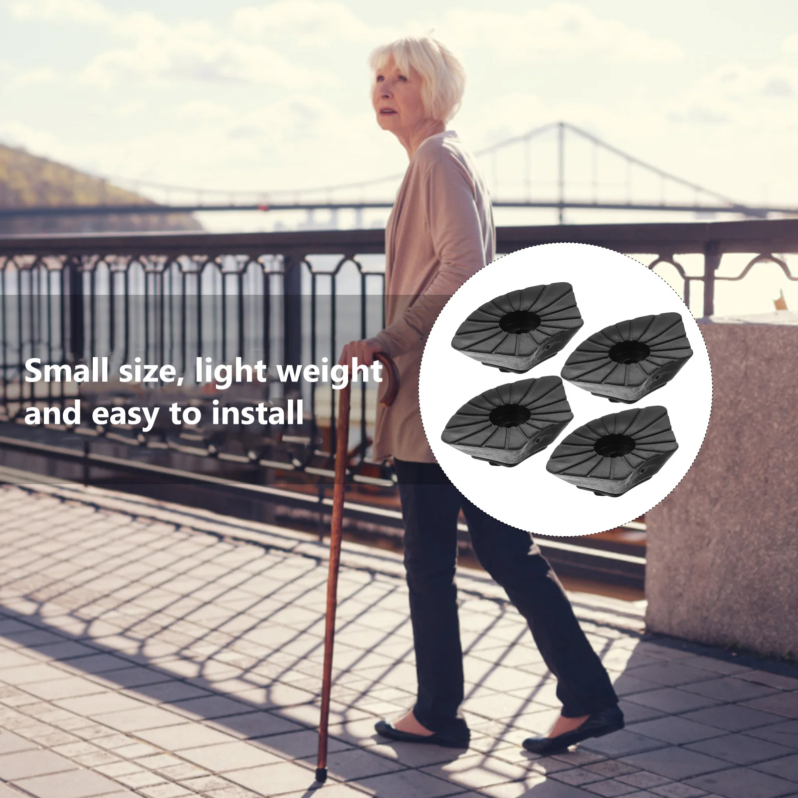 4 Pcs Anti Slip Crutch Tips Trekking Pole Accessories Walking Stick Ends Cane Replacement Parts Non Slip Feet Walking Sticks
