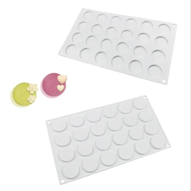 

24 Cavity Round Silicone Cake Molds Pastry Decorating Tools Chocolate Moulds Summer Ice Cube Tray Kitchen Bakeware