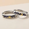Fashion Couple Rings Sun Moon Open Adjustable Light Luxury Finger Ring For Women Jewelry Accessories Birthday Gift 1