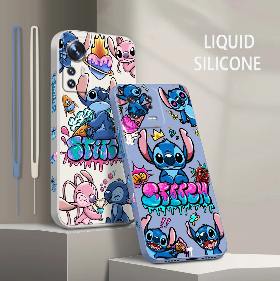 

Stitch Anime Cute Art For Xiaomi Mi 13 12 12T 11 11T 10 10T 9 9SE Lite Pro Ultra A3 Liquid Left Rope Soft Phone Case Coque Capa