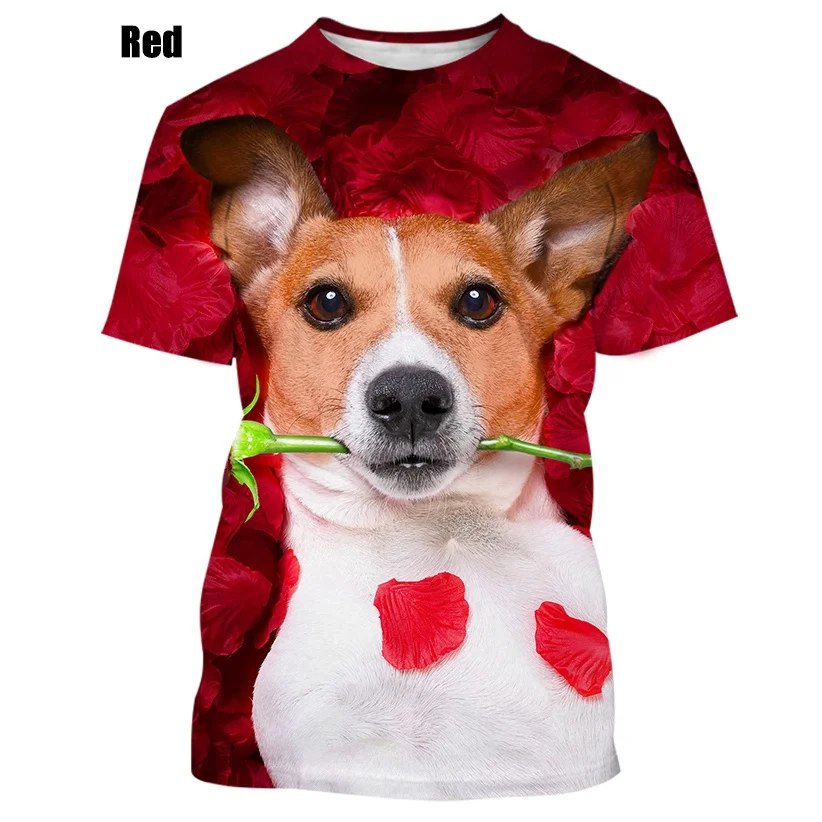 

2022 New Fashion Dog 3D Printed Men's T-shirt Unisex Casual Animal Cute Dog Print Harajuku Style Streetwear Tee