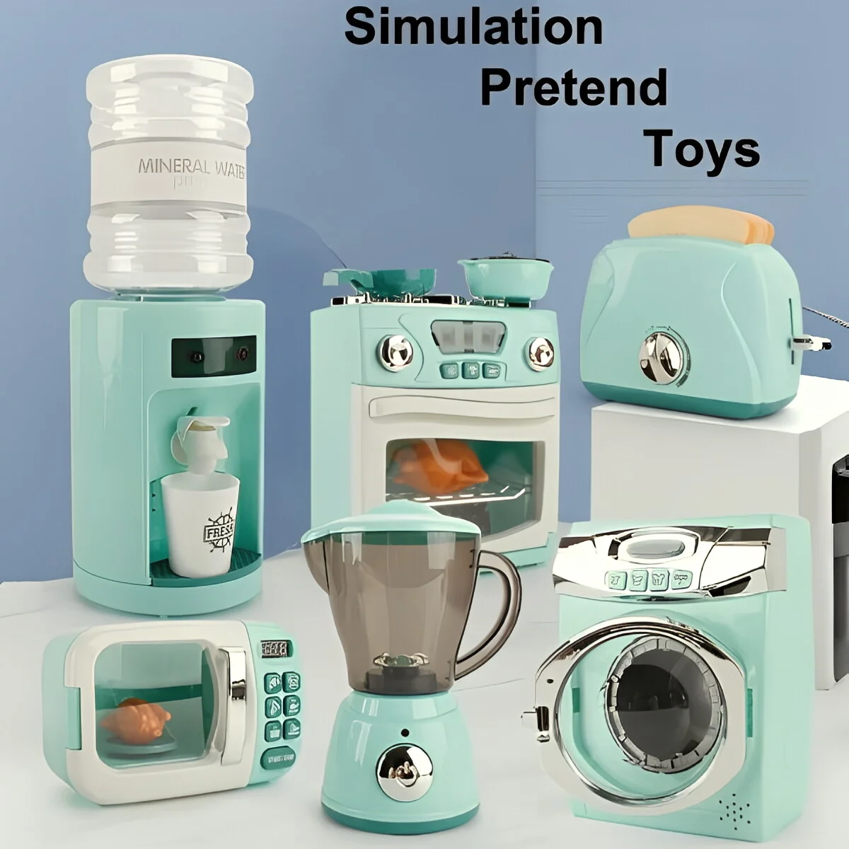 Simulation Kitchen Appliance Playset Kids Pretend Play Kitchen Toy Mini Household Appliance Role-Play Set Educational Toys Gifts 1