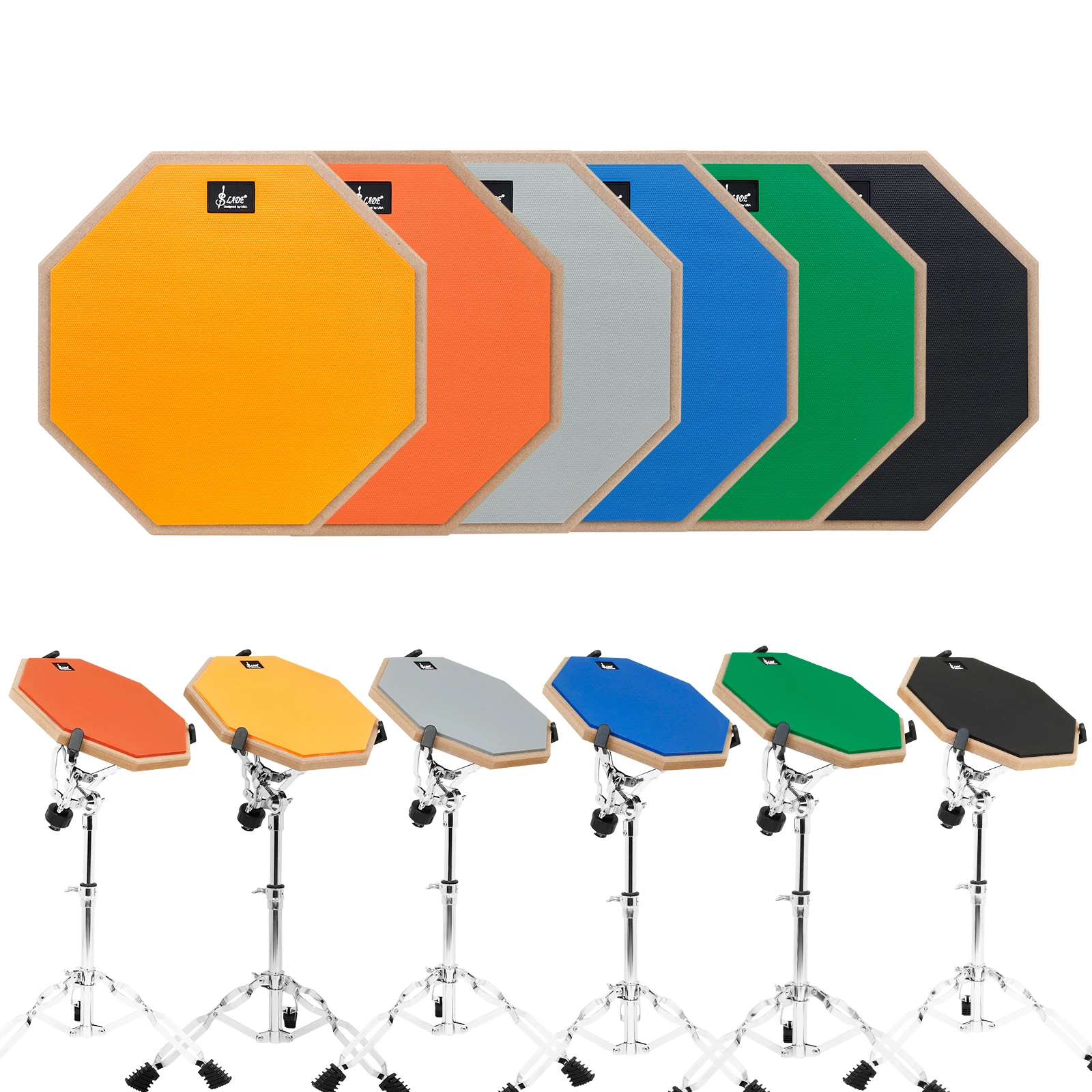 SLADE 8/12-Inch Drum Practice Pad Silent Rubber Wooden Dumb Mute Training For Jazz Drums Beginners
