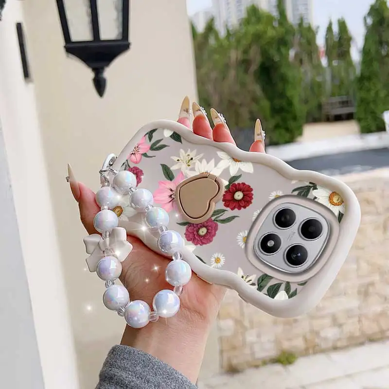 Fragrant Flower Phone Case Set with Lanyard & Stand - 3-Piece Bundle