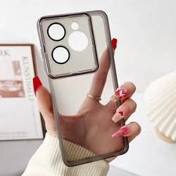 Soft Translucent Silicone Case with Camera Protector and Lens Film for Camon 40 4G (Black 01)