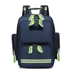 Enhanced Emergency Survival First Aid Backpack with Large Capacity for Outdoor Camping and Medical Needs (Navy blue)
