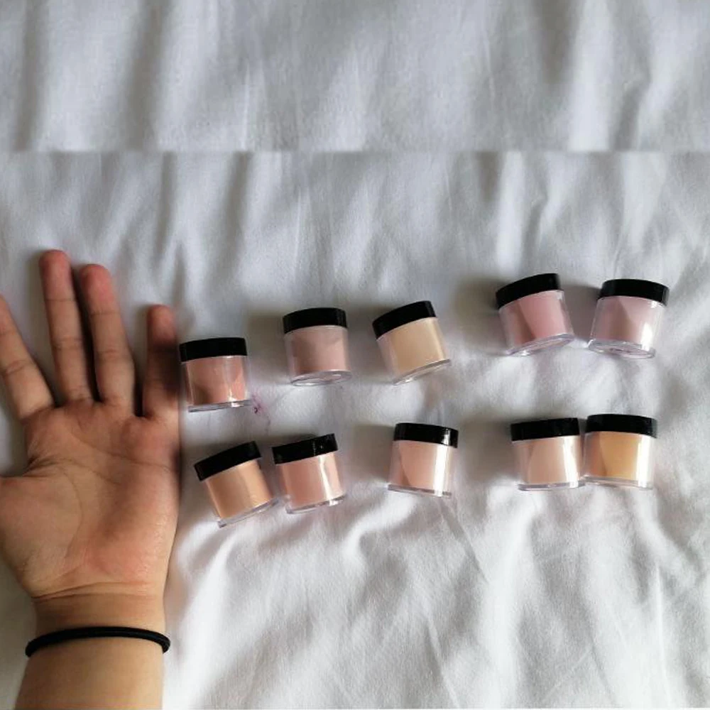 10ml*10Jar Nude Nail Acrylic Powder Set All Seasons Skin Tones Nude Neutral Nail Acrylic for 3D Carving/French Extension&*&