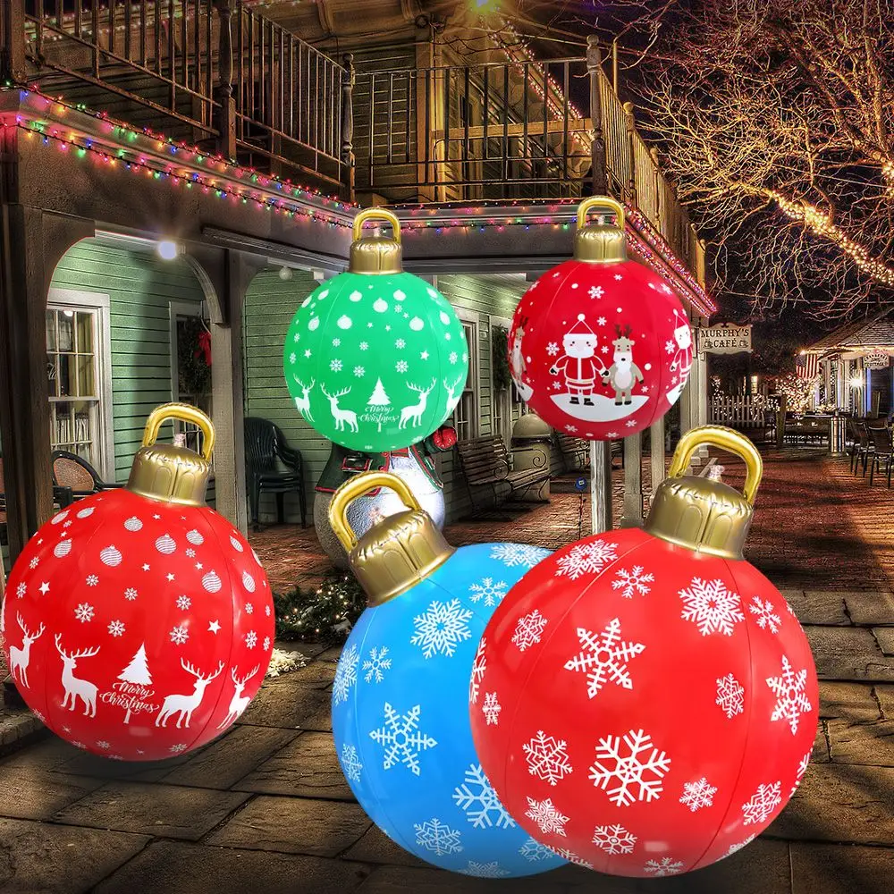 Large PVC New Year Gift Inflatable Toys Hanging Ornament Christmas Decorations Christmas Balls Xmas Tree 3