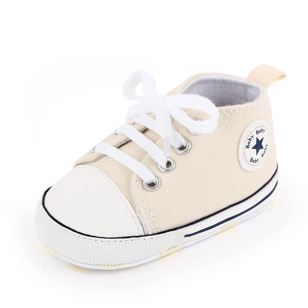 Spring Collection Baby Shoes: Classic Canvas Sneakers with Soft Sole for Newborns and Toddlers