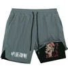 Anime 2 In 1 Compression Shorts Gojo Satoru Print Performance Sportswear Men GYM Training Workout Male Fitness Sport Shorts 4
