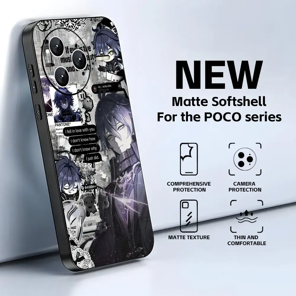 Genshin Impact Flins Soft Black Pro Phone Case