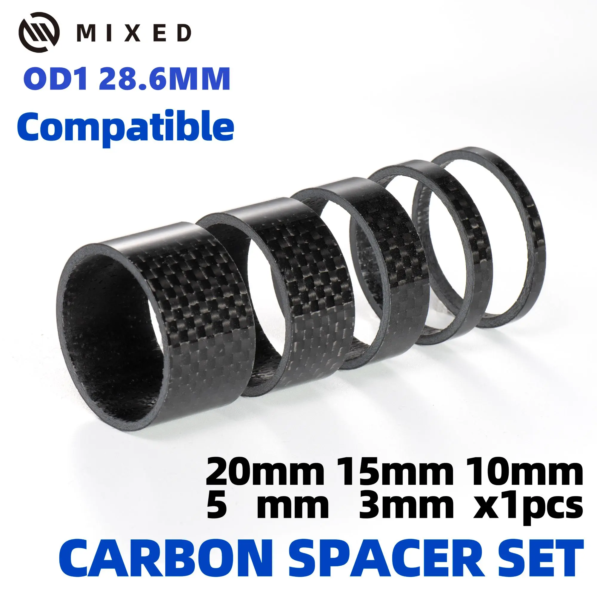 Set Of 6 Headset Spacer Stem Spacer 1 1/8 Inch 2/3/5/10mm - View #3