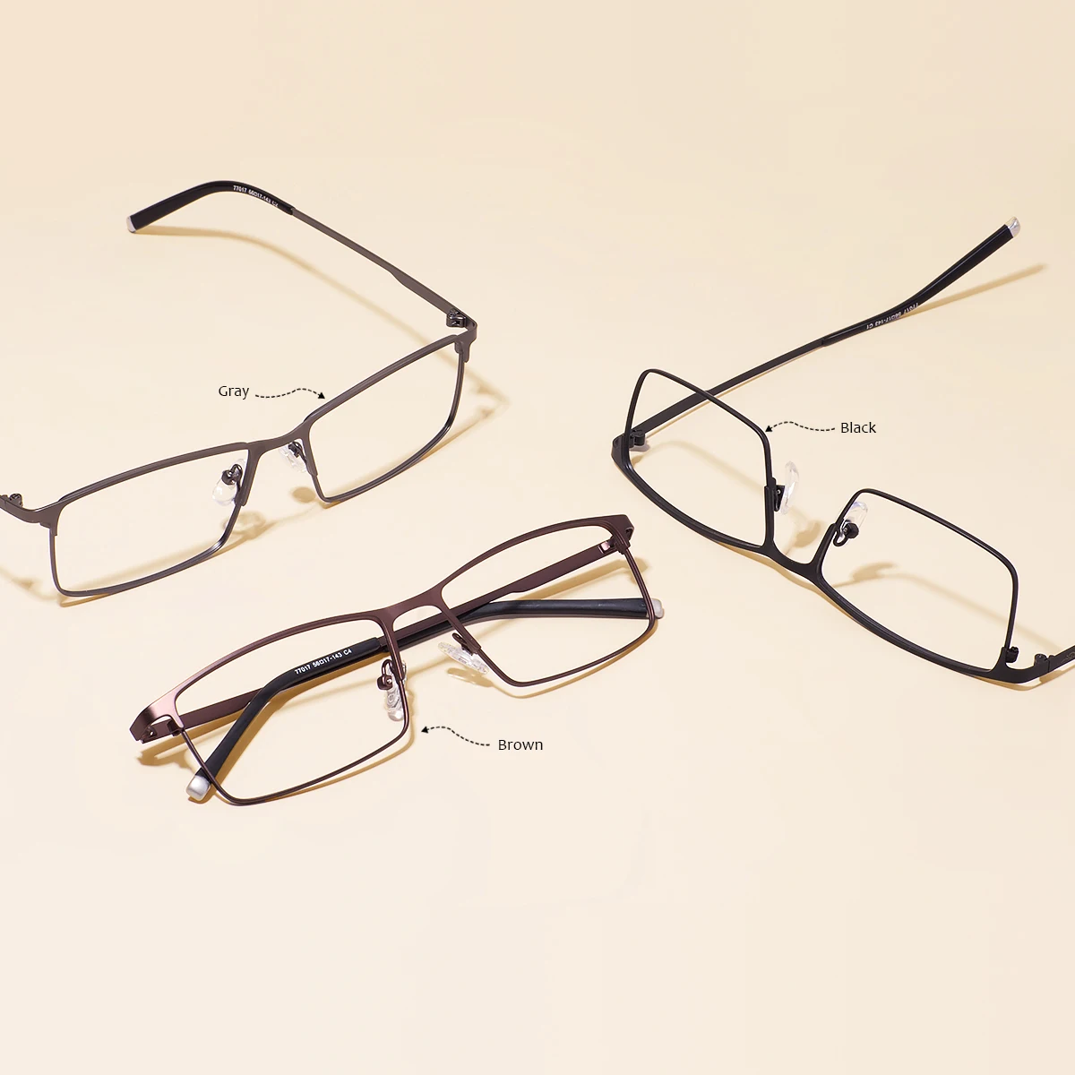 Metal Full Rim Glasses Men Rectangle Prescription Eyeglass