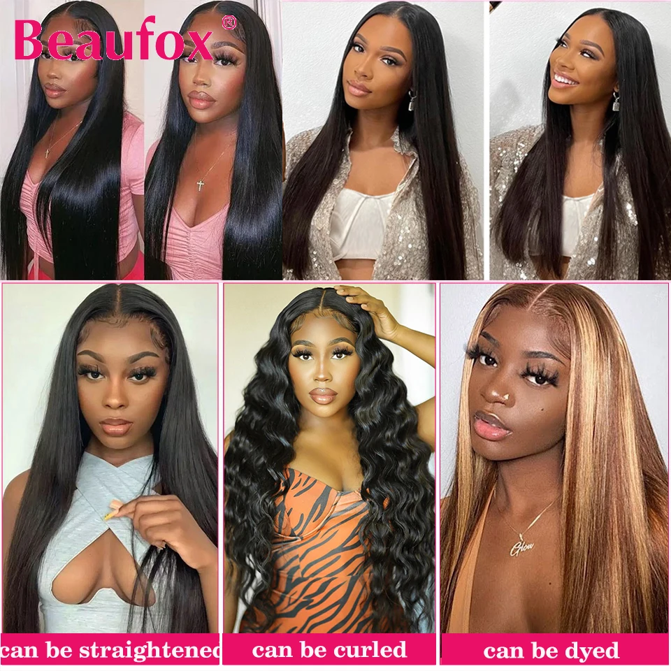 Beaufox Brazilian Hair Weave Bundles Straight Human Hair Bundles Extension Natural/Jet Black Remy 1/3/4 Pc Hair Bundles 8-30 In 6