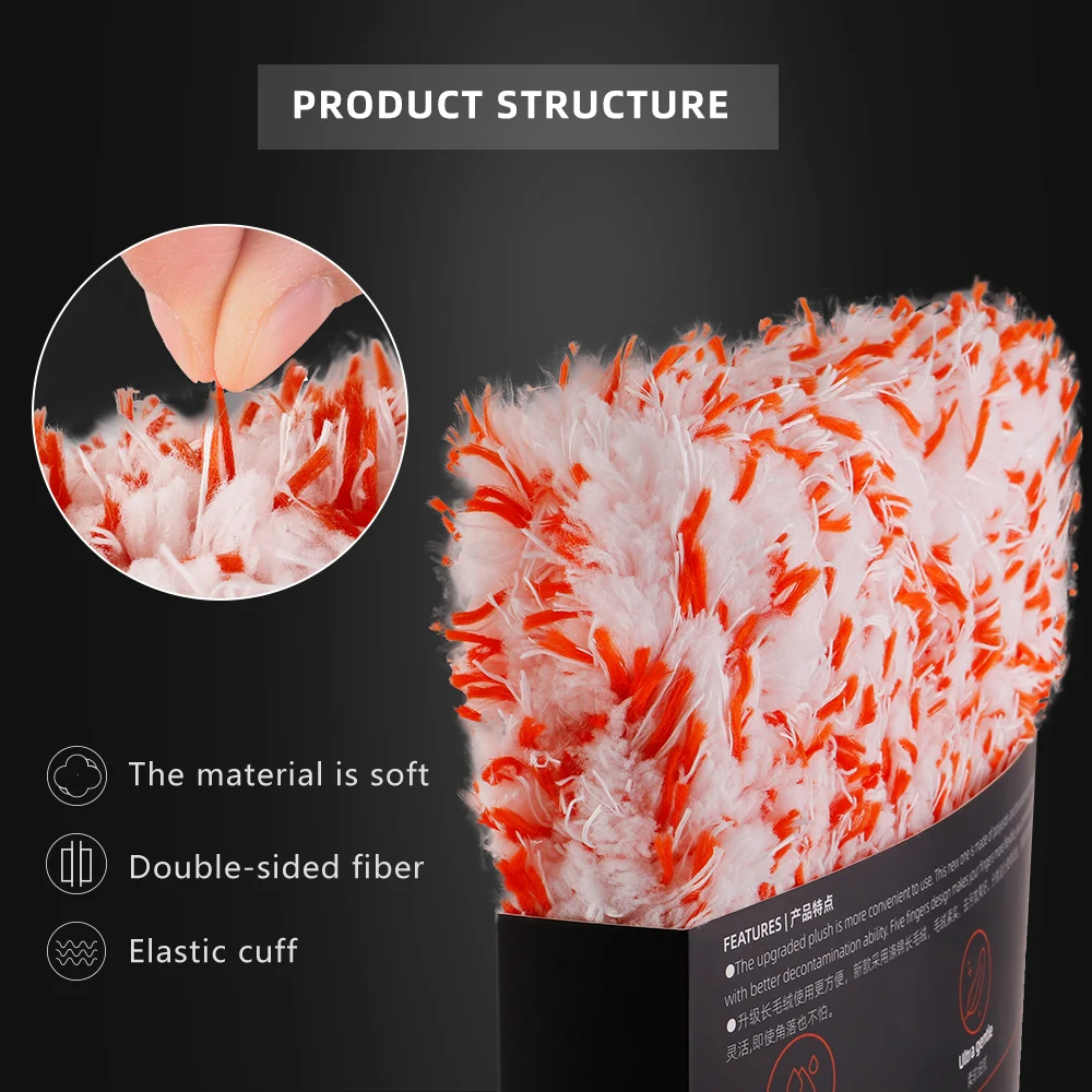 Microfiber Car Wash Mitt Gloves for Effective Washing Machine Washable Lint Free Scratch Free