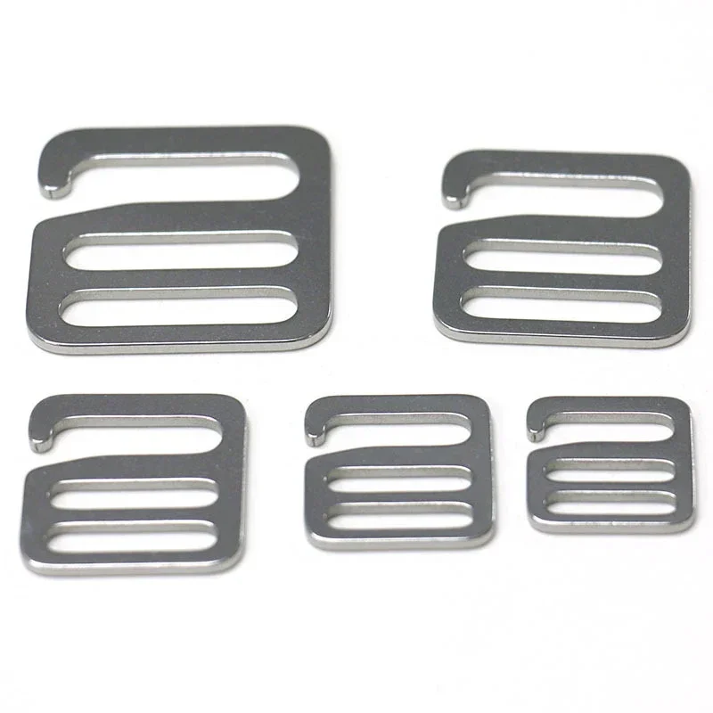 1PC Stainless Steel Adjuster Square Buckle "6" Shape Tri-glide Hook Clasp for Leathercraft Bag Strap Webbing Parts Accessories
