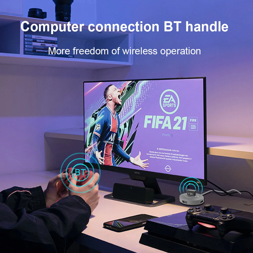 USB Bluetooth 5.1 Adapter Wireless 2.4GHz Transmitter Mini Receiver DC5V Audio Transmit Receivers Driver Free For Win8/8.1/10/11