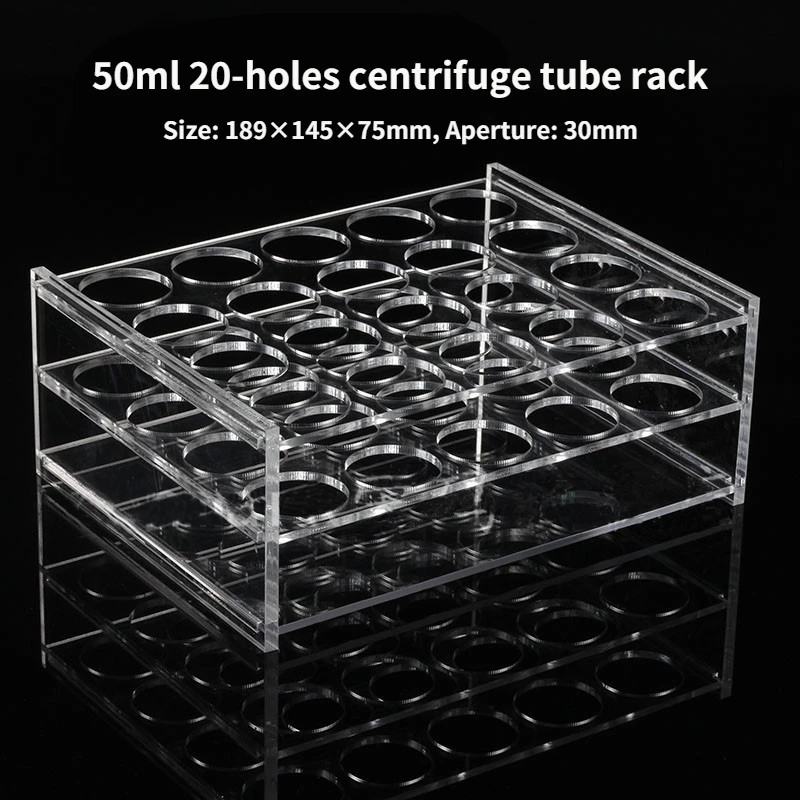 Biosharp 50ml 8/10/12/20 Well Perspex Centrifuge Tube Rack Blood Collection Tube Sample Cryotube Rack Test Stand Centrifuge Tube