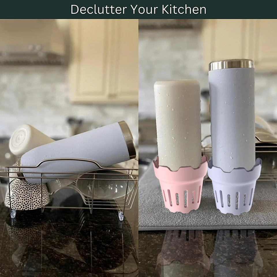 BBASILIYSD Stendibiancheria in silicone, più veloce per stanley, supporto per tazze, accessori per scolapiatti