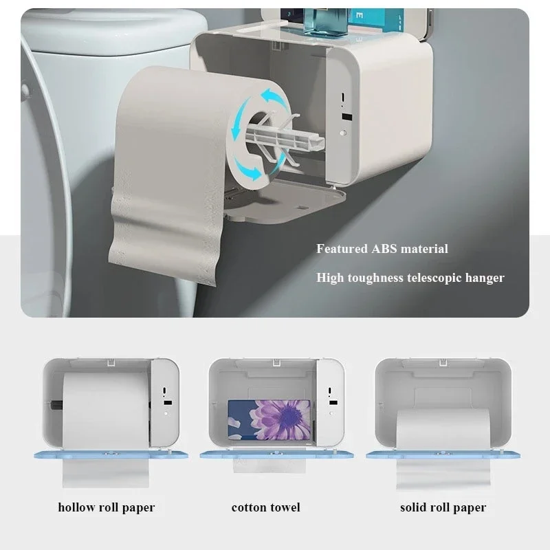 Induction Toilet Paper Holder Shelf Automatic Paper Out Wc Rack Wall-Mounted Toilet Dispenser Bathroom Accessories toilet paper holder