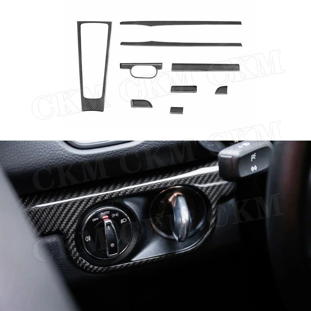 

Dry Carbon Fiber Central Control Dashboard Switch Door inner Trim Covers Stickers fit for Porsche 718 2016-2019 911 2012-2018