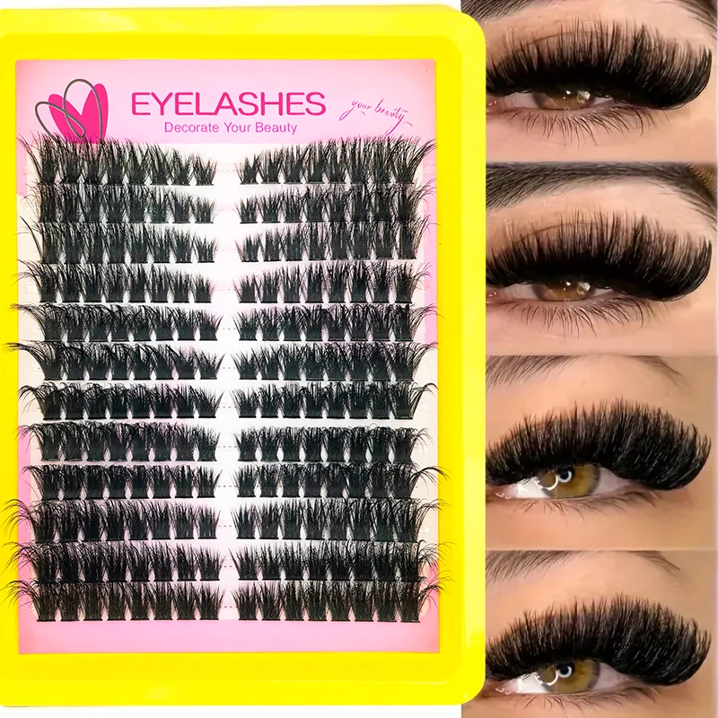 60D80D100D Thick False Eyelashes with Mixed Length, D Curl Cat-Eye Style for a Fluffy And Dramatic Look Suitable for Beginners