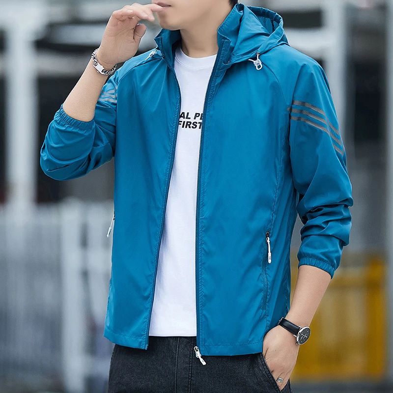 UPF50+ Sonnenschutzjacken für Herren und Damen, Sommer, dünne, atmungsaktive Jacke, Outdoor-Radsport, Sport, Eisseide, Hautjacke, Sonnenschutzkleidung für Herren