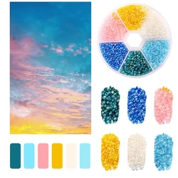 Vibrant Glass Seed Beads Collection for DIY Jewelry and Art Crafts (Color sunset)