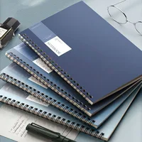 4PCS A5/B5 Notebook - Coil Notebook, Portable Loose leaf Notebook, Simple Blue Cover, School Supplies