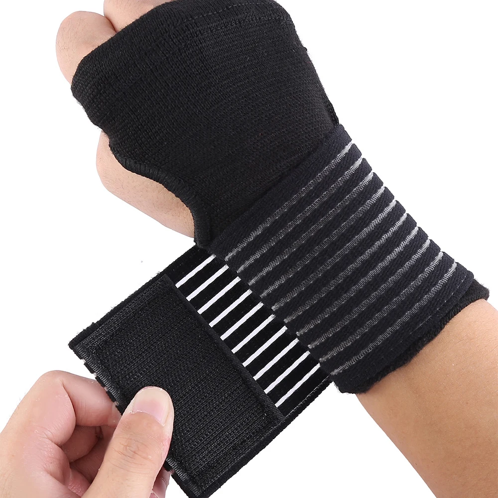 스트랩이있는 2pcs 탄성 손목 지원 손목 터널 손목 밴드 관절염 및 건염 관절 완화를위한 조절 가능한 손목 받침대