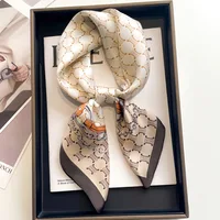 Luxury Design Horse Print Silk Square Scarf Women Soft Satin Hairband Neckerchief Office Hijab Headband Foulard Gift 70*70cm 4