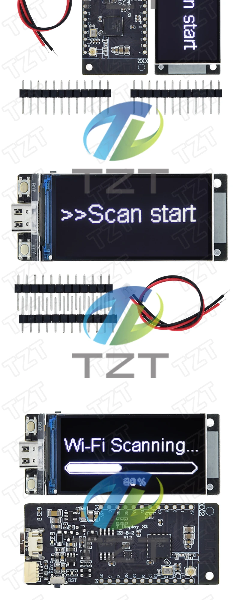 T-Display-S3 ESP32-S3 1,9 Zoll ST7789 LCD Display Development Board WIFI Bluetooth5.0 Wireless Modul 170*320 Auflösung – Detail 5