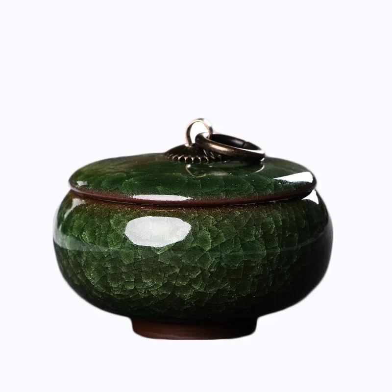 Modern Color Cracked Ceramic Sealed Storage Tank Travel Portable Tea Caddy Tea Set Necklace Ring Jewelry Storage Box Home Decor tea tin box,tea canister