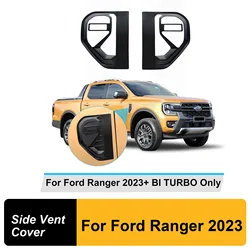 Matte Black Side Vent Cover Trim Guard For Ford Ranger T9 2022 2023 Wildtrak Sport XLT XL For bi-turbo/v6 Version