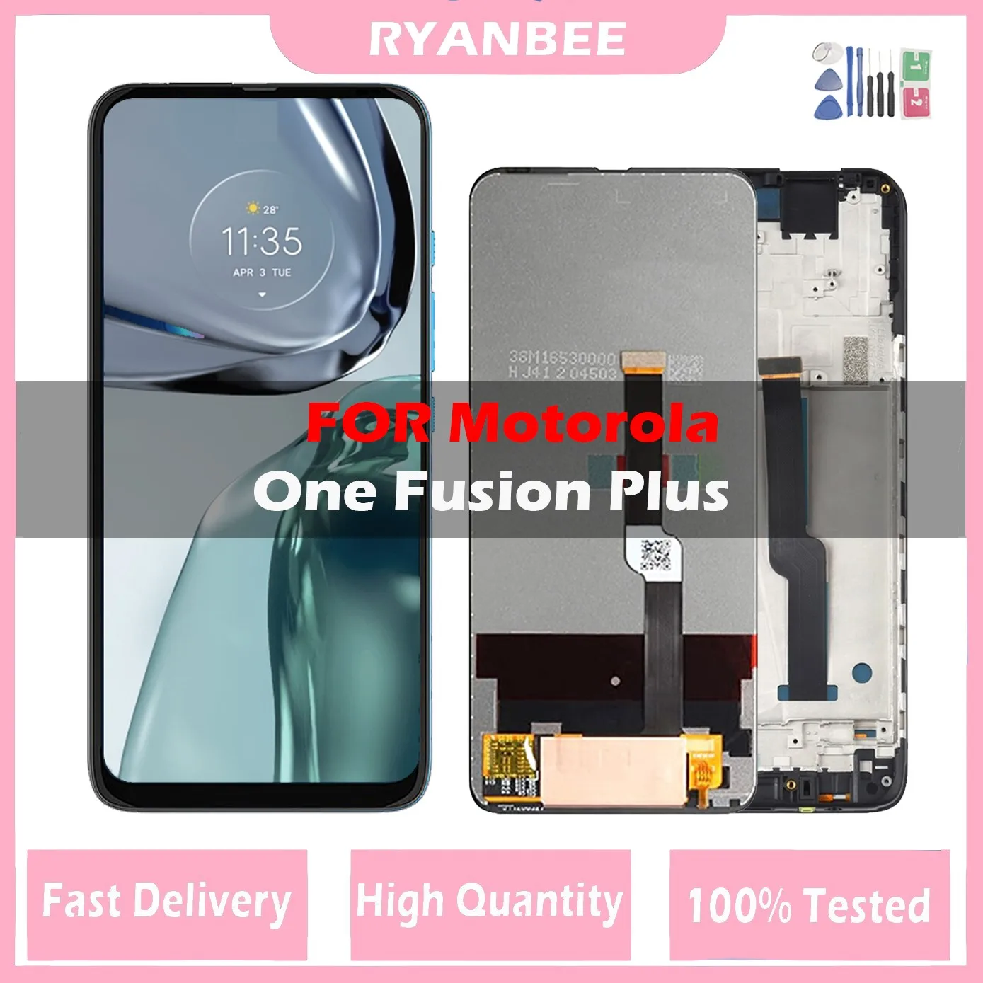

Оригинальный ЖК-дисплей 6,5 дюйма для Motorola One Fusion Plus, ЖК-дисплей с сенсорным дигитайзером в сборе для Moto One Fusion Plus с рамкой
