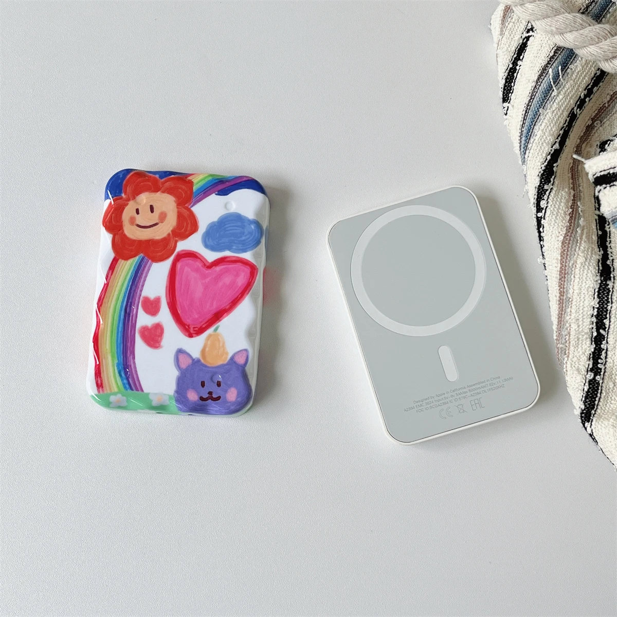 Colorful Cartoon Pattern Case for iPhone External Battery
