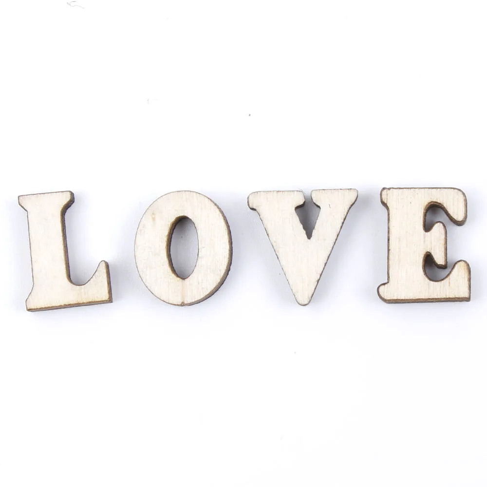 Ornament crafts wooden figurine crafts sticker decoration 200Pcs mixed A-Z letter alphabet natural wooden number decoration wood letter craft flatback scrapbooking stickers for kids gift