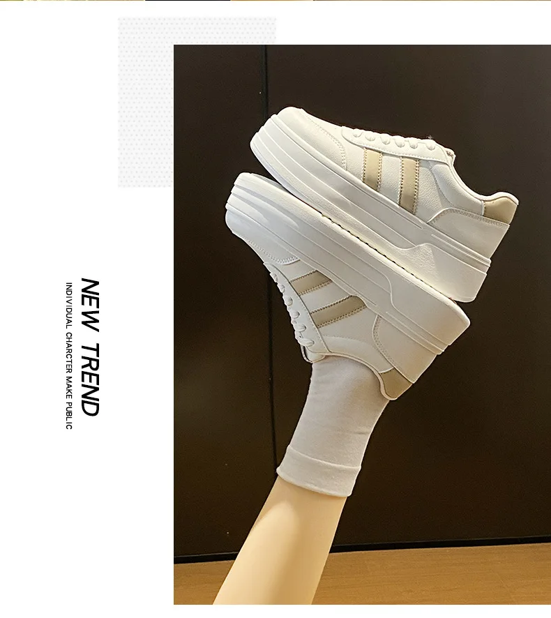 Dames platform sneakers wit met veters en zachte zool_voghion.com