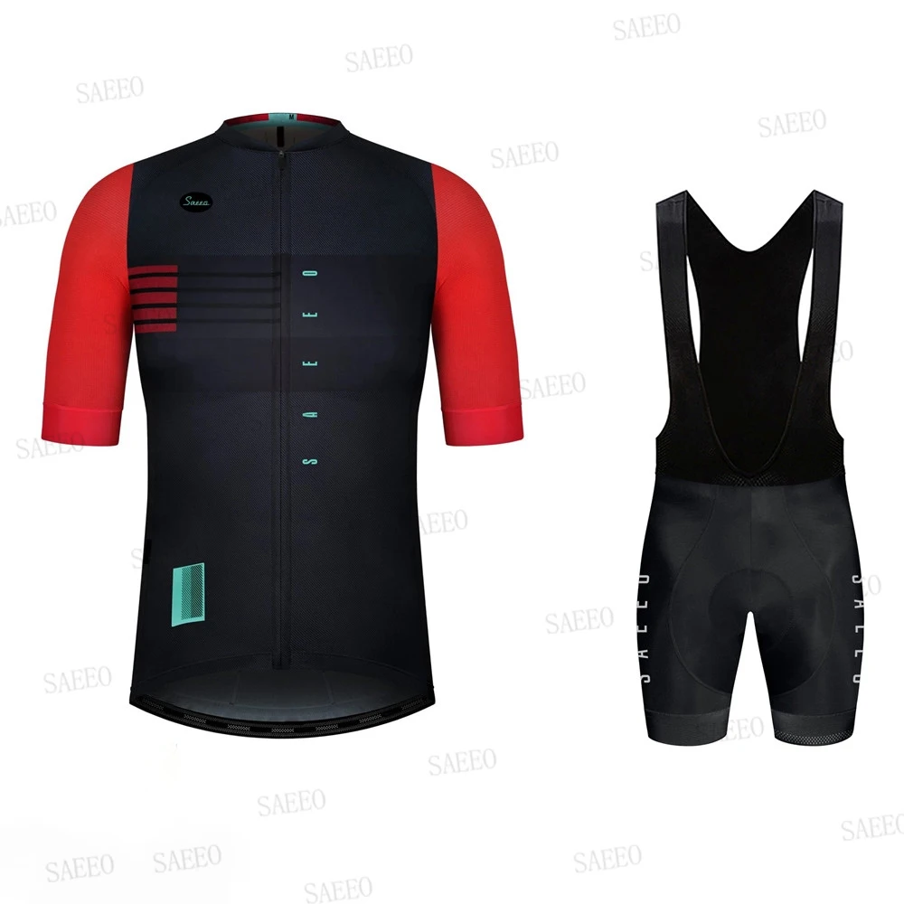 SAEEO Short Sleeve Cycling Clothing Set For Men Breathable Jersey Professional Gear Anti-UV