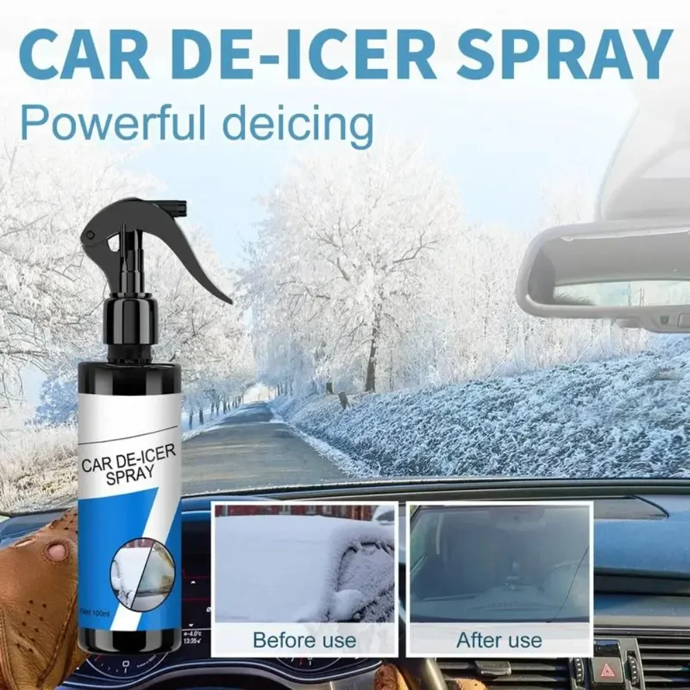 100ml Car Snow Removal Spray Windshield Defroster Auto Snow Melting Deicing Agent Multipurpose Deicing & Melting Agent