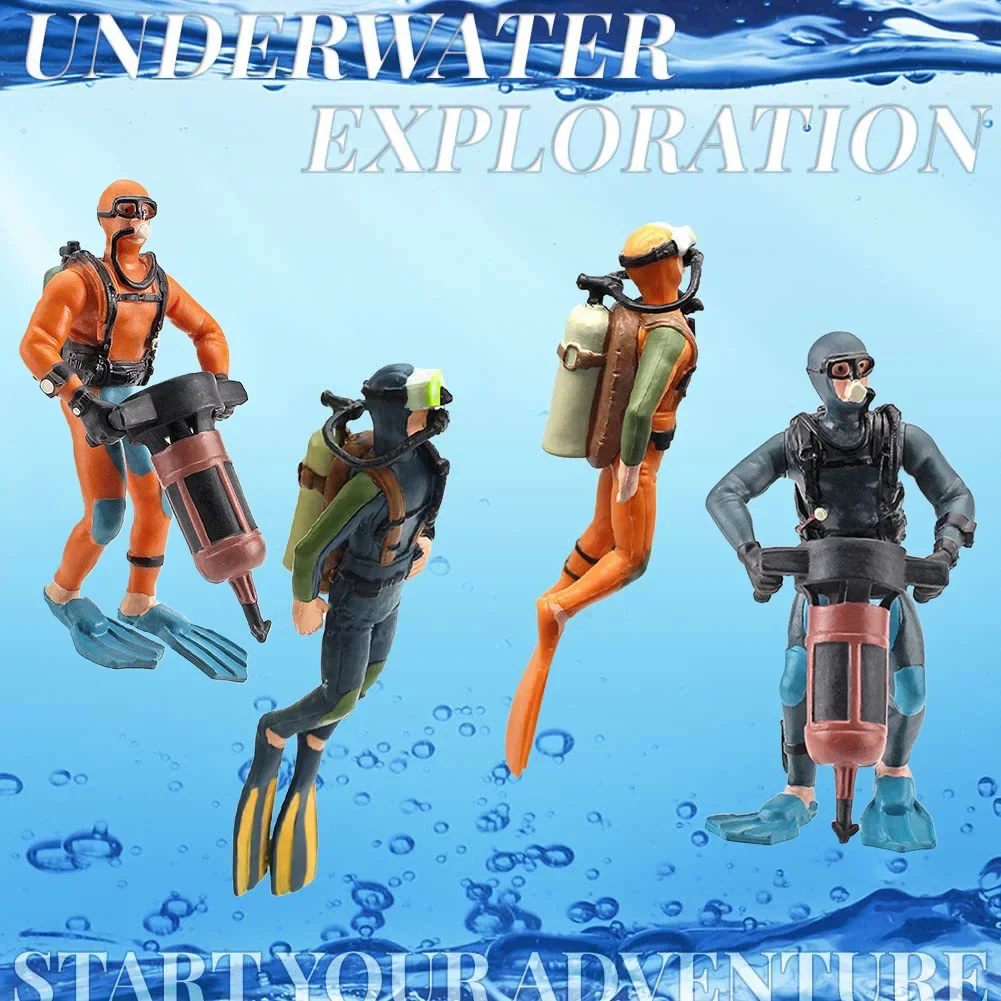 Cute Resin Frogman Aquarium Ornaments Interesting Floating Decoration Simulated Mini Diver Fish Tank Aquarium Accessories fish tank decorations,aquarium ornaments