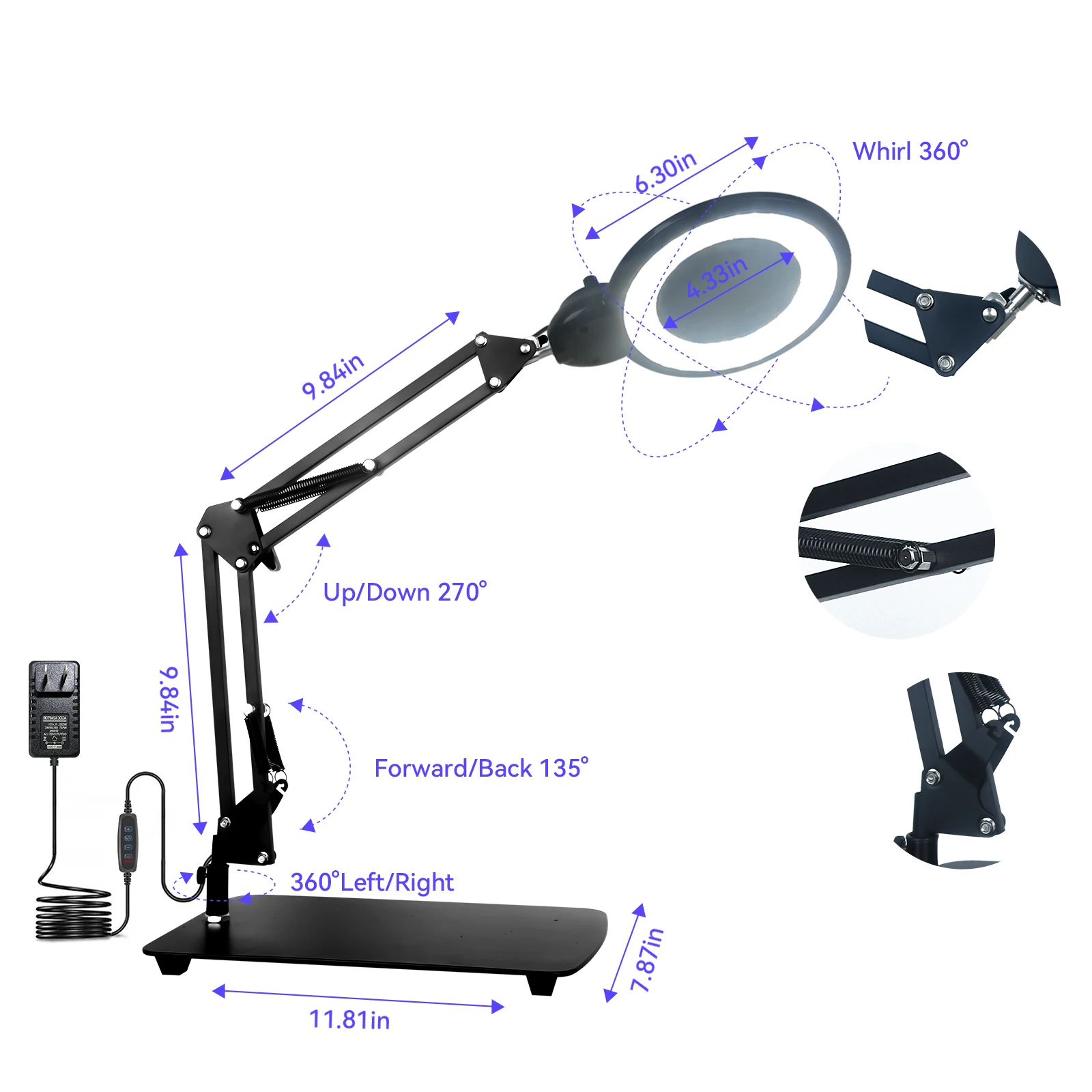 Professional Beauty Skincare Floor Magnifying Glass Lamp Facial Beauty Salon Magnifier Led Light