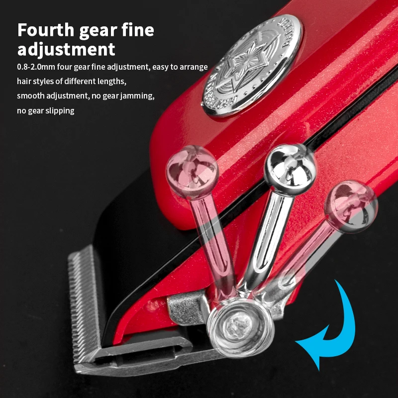 WAIKIL New Men's Stainless Steel Hair clipper Professional Electric Hair clipper USB Rechargeable Cordless Hair Repair Machine 4