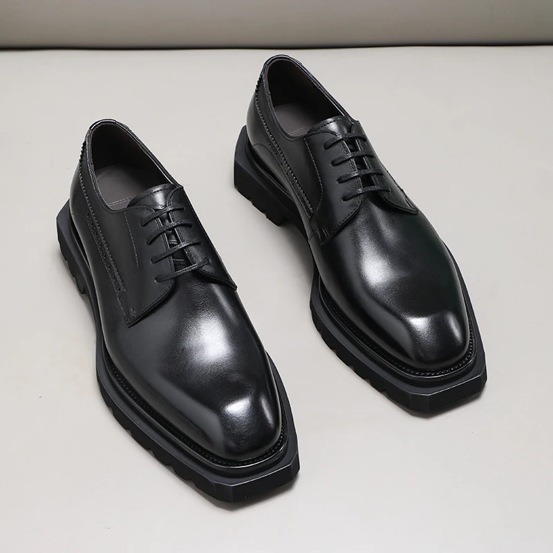New Leather Shoes Man, laces, chic style, laces, leather make, high-grade marriage, European edition