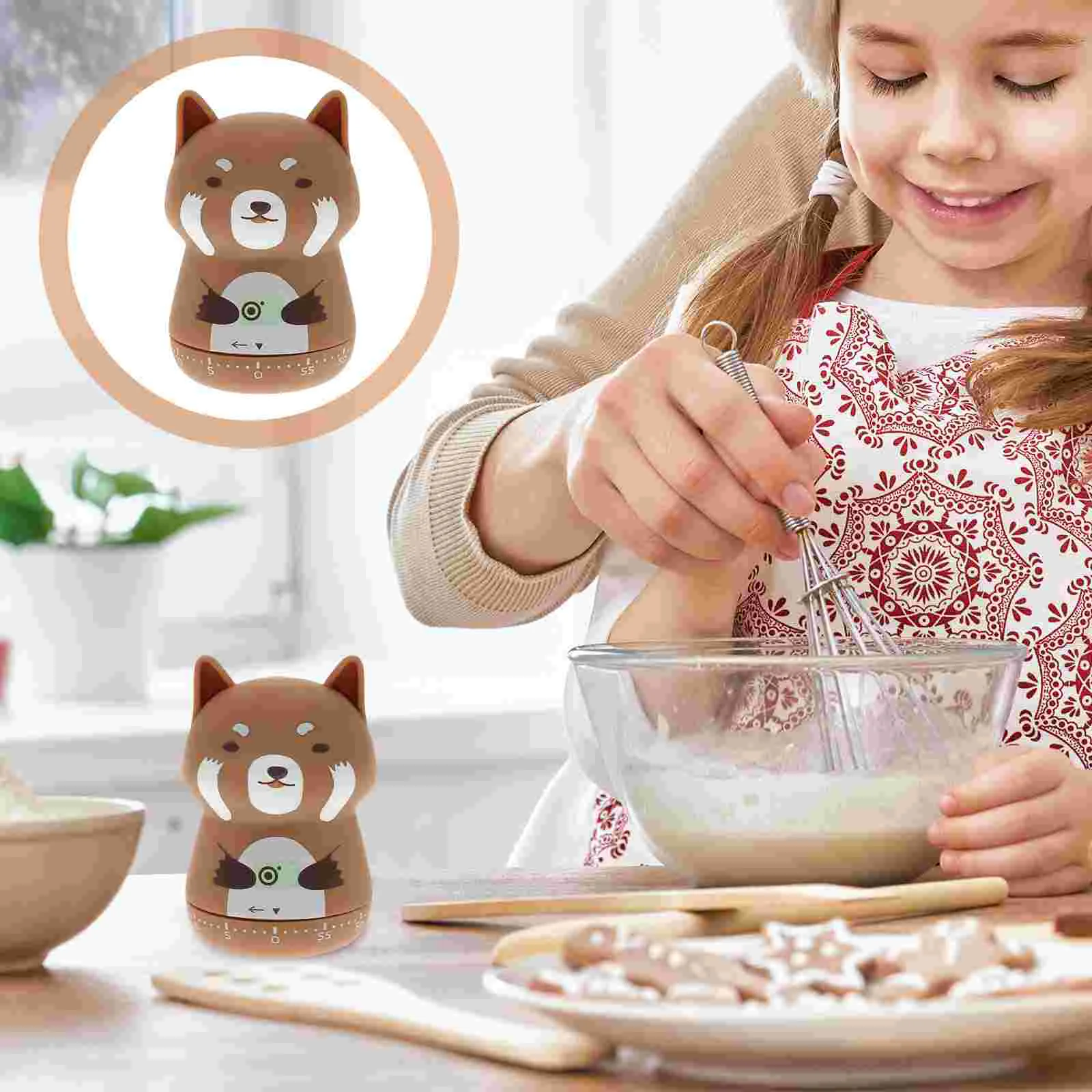 

Toothbrush Timer Child Large Decorative Wall Clock Animal Abs Mechanical Timing Device