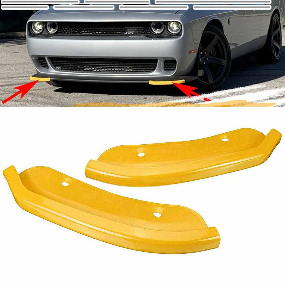 Auto Paraurti Anteriore Lip Splitter Spoiler Guard Giallo Per Dodge Challenger Srt Hellcat Coupe 2Dr 2015 2016 2017 2018 2019 2020 2020