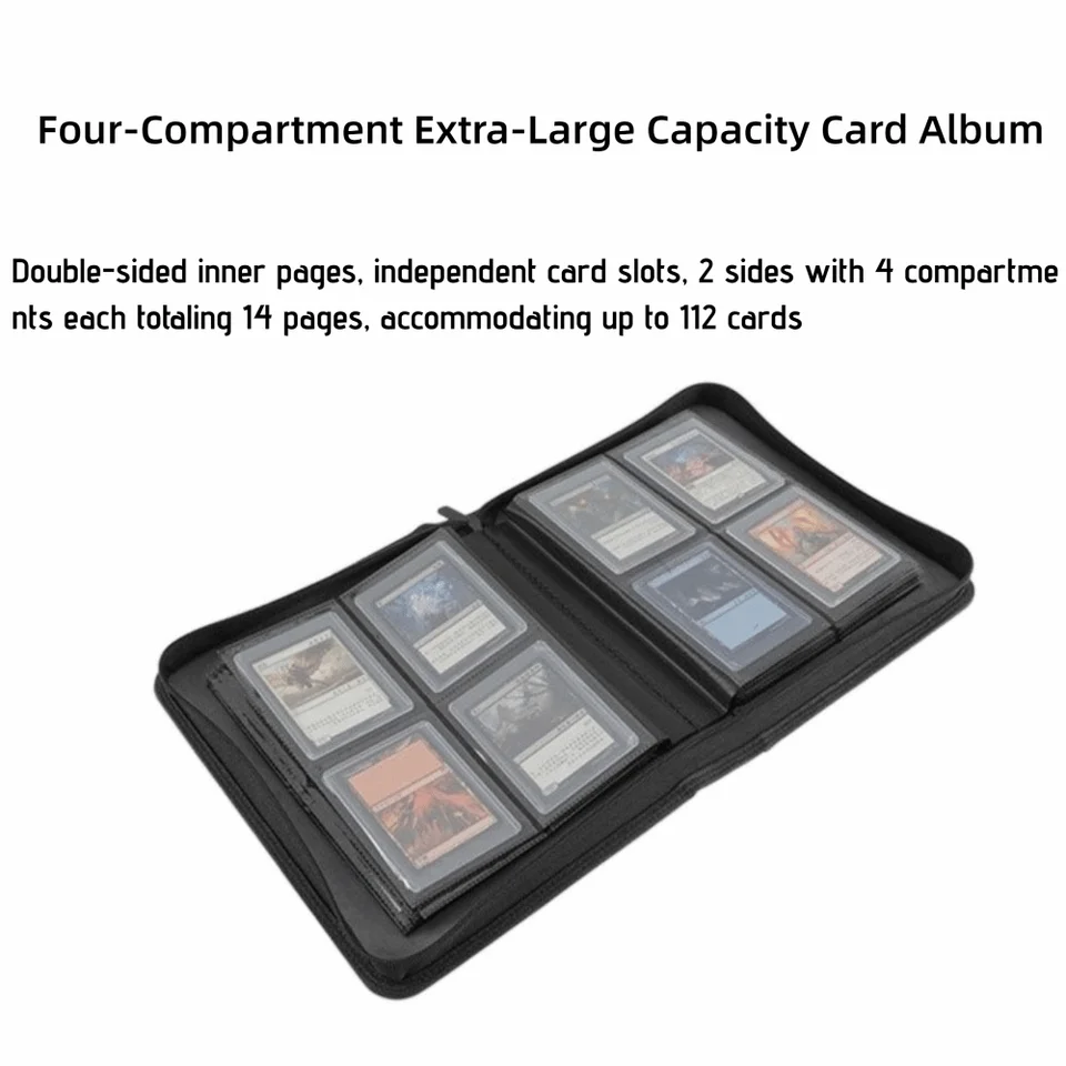 PU Toploader Binder 112 Toploaders Double Sided Pockets Toploader Album  Large Capacity Waterproof Cards Colletction Album - AliExpress 26