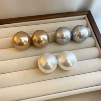New Large Round Pearl Earrings French High-End Feeling Light Luxury Earrings Fashion Single Item Women's Wedding Jewelry Gifts - Image 2