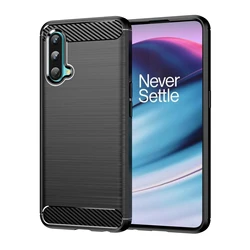 Luxury Shockproof Soft Silicone Carbon Fiber Phone Case Cover for Oneplus Nord CE 5G (Black)
